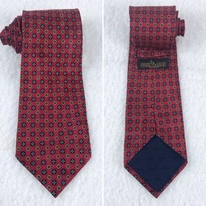 Free Land | 100% Silk Vintage Red Foulard Tie